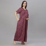 Women Floral Printed Maternity Maxi Nightdress